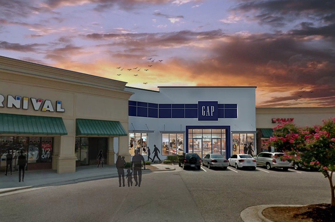 DDR Retail hired SCOPE to provide architectural services for this Gap store.